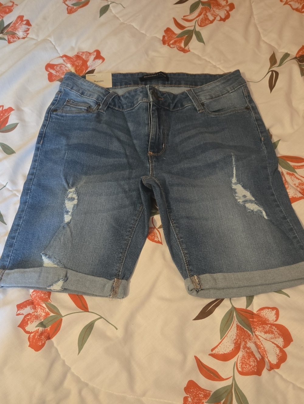 Bluenotes Distressed Blue Denim Jean Shorts